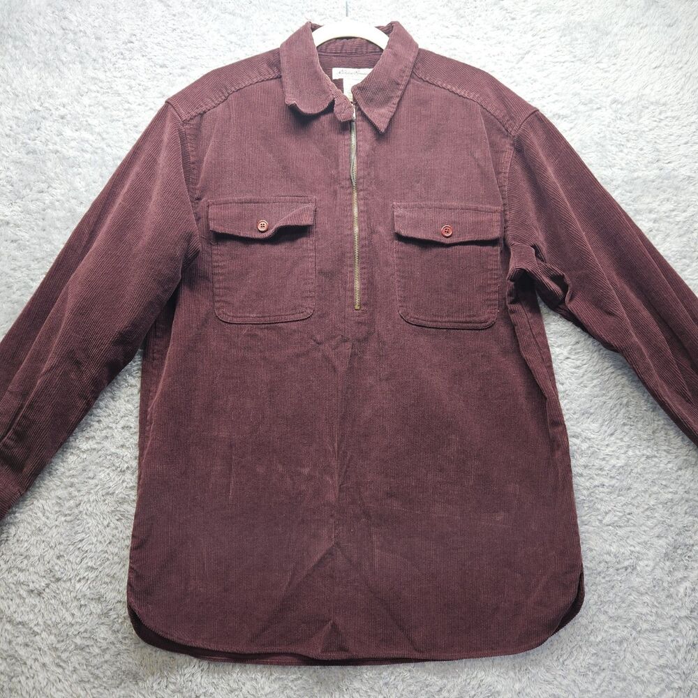 Eddie Bauer Womens Vintage Corduroy Shirt Medium Longsleeve 90s Thick Casual - Picture 1 of 9